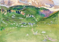 Sellar Alp, Dolomites (ca. 1913–1914) by John Singer Sargent. Original from The MET Museum. Digitally enhanced by rawpixel.