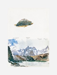 View of Four Mountains from the Gorner Grat, Rock from Splendid Mountain Watercolours Sketchbook (1870) by John Singer Sargent. Original from The MET Museum. Digitally enhanced by rawpixel.