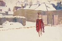 Mannikin in the Snow (ca. 1891–1893) by John Singer Sargent. Original from The MET Museum. Digitally enhanced by rawpixel.