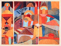 Temple Gardens (1920) by <a href="https://www.rawpixel.com/search/paul%20klee?sort=curated&amp;page=1&amp;topic_group=_my_topics">Paul Klee</a>. Original from The MET Museum. Digitally enhanced by rawpixel.