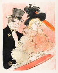 At the Concert (1896) print by <a href="https://www.rawpixel.com/search/Henri%20de%20Toulouse-Lautrec?sort=curated&amp;page=1&amp;topic_group=_my_topics">Henri de Toulouse&ndash;Lautrec</a>. Original from The Art Institute of Chicago. Digitally enhanced by rawpixel.
