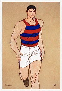 Athlete (ca. 1908) print in high resolution by Edward Penfield. Original from Library of Congress. Digitally enhanced by rawpixel.