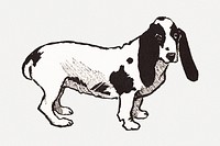 Vintage dog art print, remixed from artworks by Edward Penfield