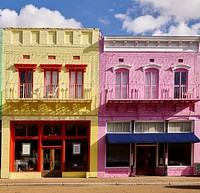 Yazoo City's in bold, Carribeanesque colors. Original image from Carol M. Highsmith&rsquo;s America, Library of Congress collection. Digitally enhanced by rawpixel.