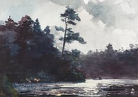 Adirondack Lake (1889) by Winslow Homer. Original from Yale University Art Gallery. Digitally enhanced by rawpixel.