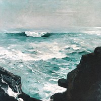 Cannon Rock (1895) by <a href="https://www.rawpixel.com/search/Winslow%20Homer?sort=curated&amp;page=1&amp;topic_group=_my_topics">Winslow Homer</a>. Original from The MET museum. Digitally enhanced by rawpixel.