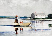 Spearing Eels in late 1800s by <a href="https://www.rawpixel.com/search/Winslow%20Homer?sort=curated&amp;page=1&amp;topic_group=_my_topics">Winslow Homer</a>. Original from The Cleveland Museum of Art. Digitally enhanced by rawpixel.