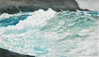 Surf, Prout&rsquo;s Neck (1883) by <a href="https://www.rawpixel.com/search/Winslow%20Homer?sort=curated&amp;page=1&amp;topic_group=_my_topics">Winslow Homer</a>. Original from Yale University Art Gallery. Digitally enhanced by rawpixel.