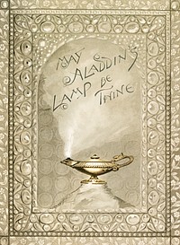 Christmas and birthday cards with poems from Aladdin&#39;s Lamp by Joaquin Miller&#39;s poem published by <a href="https://www.rawpixel.com/search/L.%20prong%20%26%20Co?sort=curated&amp;page=1">L. Prang &amp; Co</a>. Original from the New York Public Library. Digitally enhanced by rawpixel.