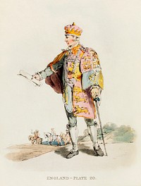 Illustration of a herald from Picturesque Representations of the Dress and Manners of the English(1814) by William Alexander (1767-1816). Original from The New York Public Library. Digitally enhanced by rawpixel.