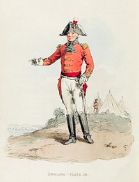 Illustration of a general from Picturesque Representations of the Dress and Manners of the English(1814) by <a href="https://www.rawpixel.com/search/William%20Alexander?&amp;page=1">William Alexander</a> (1767-1816). Original from The New York Public Library. Digitally enhanced by rawpixel.