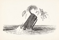 Illustration of the sperm whale while attacking fishing boat from The Natural History of the Sperm Whale (1839) by Thomas Beale (1807-1849).