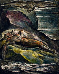 The eagle illustration from Milton: a Poem, To Justify the Ways of God to Men by <a href="https://www.rawpixel.com/search/William%20Blake?sort=curated&amp;rating_filter=all&amp;mode=shop&amp;page=1">William Blake</a>(1752-1827). Original from The New York Public Library. Digitally enhanced by rawpixel.