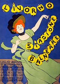 Livorno stagione balneare (1901) print in high resolution by Leonetto Cappiello. Original from the Library of Congress. Digitally enhanced by rawpixel.