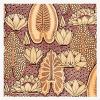 Art nouveau water lily flower pattern design resource