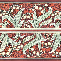 Art nouveau lily of the valley flower pattern design resource