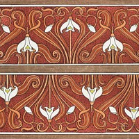 Art nouveau snowdrops flower pattern design resource