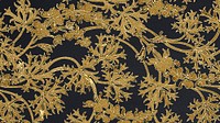 Art nouveau gold monkshood flower pattern design resource