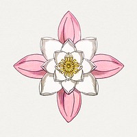 Vintage water lily flower design element