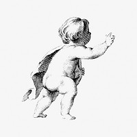 Cherub from Zes putti tonen een doek met tekst (1759) by Cornelis Ploos van Amstel. Original from The Rijksmuseum. Digitally enhanced by rawpixel.