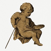 Gold cherub illustration