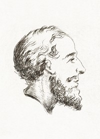 Portrait of a man with beard and mustache by <a href="https://www.rawpixel.com/search/Jean%20Bernard?sort=curated&amp;page=1">Jean Bernard</a> (1785 - 1833). Original from The Rijksmuseum. Digitally enhanced by rawpixel.