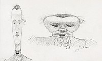 Caricature self-portraits (1892) by <a href="https://www.rawpixel.com/search/Julie%20de%20Graag?sort=curated&amp;page=1">Julie de Graag</a> (1877-1924). Original from The Rijksmuseum. Digitally enhanced by rawpixel.