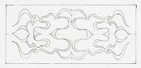 Symmetrical pattern of curly lines within a rectangle (1894) by <a href="https://www.rawpixel.com/search/Julie%20de%20Graag?sort=curated&amp;page=1">Julie de Graag</a> (1877-1924). Original from The Rijksmuseum. Digitally enhanced by rawpixel.