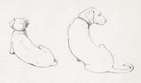 Lying dog (1894) by <a href="https://www.rawpixel.com/search/Julie%20de%20Graag?sort=curated&amp;page=1">Julie de Graag</a> (1877-1924). Original from The Rijksmuseum. Digitally enhanced by rawpixel.