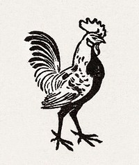 Rooster (1901) by <a href="https://www.rawpixel.com/search/Julie%20de%20Graag?sort=curated&amp;page=1">Julie de Graag</a> (1877-1924). Original from The Rijksmuseum. Digitally enhanced by rawpixel.
