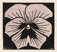 Woodcut flower (1920) by <a href="https://www.rawpixel.com/search/Julie%20de%20Graag?sort=curated&amp;page=1">Julie de Graag</a> (1877-1924). Original from The Rijksmuseum. Digitally enhanced by rawpixel.