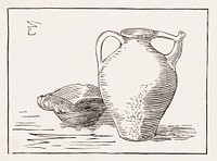 Woodcut still life: can and ashtray (1900) by <a href="https://www.rawpixel.com/search/Julie%20de%20Graag?sort=curated&amp;page=1">Julie de Graag</a> (1877-1924). Original from The Rijksmuseum. Digitally enhanced by rawpixel.