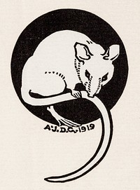 Mouse (1919) by <a href="https://www.rawpixel.com/search/Julie%20de%20Graag?sort=curated&amp;page=1">Julie de Graag</a> (1877-1924). Original from The Rijksmuseum. Digitally enhanced by rawpixel.
