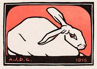 Lying rabbit (1916) by<a href="https://www.rawpixel.com/search/Julie%20de%20Graag?sort=curated&amp;page=1">Julie</a><a href="https://www.rawpixel.com/search/Julie%20de%20Graag?sort=curated&amp;page=1"> de Graag</a> (1877-1924). Original from The Rijksmuseum . Digitally enhanced by rawpixel.