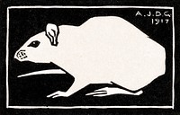 Mouse (1917) by <a href="https://www.rawpixel.com/search/Julie%20de%20Graag?sort=curated&amp;page=1">Julie de Graag</a> (1877-1924). Original from The Rijksmuseum . Digitally enhanced by rawpixel.