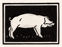 Pig (1923) by <a href="https://www.rawpixel.com/search/Julie%20de%20Graag?sort=curated&amp;page=1">Julie de Graag</a> (1877-1924). Original from The Rijksmuseum. Digitally enhanced by rawpixel.