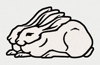 Vintage Illustration of Two rabbits.