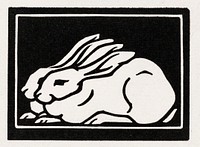 Two rabbits (1923-1924) by <a href="https://www.rawpixel.com/search/Julie%20de%20Graag?sort=curated&amp;page=1">Julie de Graag</a> (1877-1924). Original from The Rijksmuseum. Digitally enhanced by rawpixel.