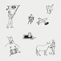Woodcut icons by <a href="https://www.rawpixel.com/search/Julie%20de%20Graag?sort=curated&amp;page=1">Julie de Graag</a> (1877-1924). Original from The Rijksmuseum. Digitally enhanced by rawpixel.
