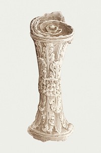 Hand drawn watercolor Roma pillar ruins design element