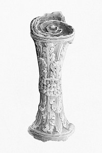 Hand drawn black and white watercolor Roma pillar ruins by <a href="https://www.rawpixel.com/search/Joseph%20August%20Knip?sort=curated&amp;page=1">Joseph August Knip</a> (1777&ndash;1847). Original from The Rijksmuseum. Digitally enhanced by rawpixel.​​​​​