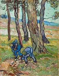 Vincent van Gogh's The Diggers (1889) famous painting. Original from the Detroit Institute of Arts. Digitally enhanced by rawpixel.