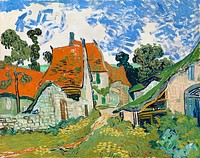 Vincent van Gogh's Street in Auvers-sur-Oise (1890) famous landscape painting. Original from the Finnish National Gallery. Digitally enhanced by rawpixel.