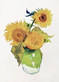 Van Gogh’s Sunflowers artwork, famous painting, remastered by rawpixel