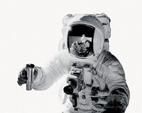 Astronaut  filming with camera, space aesthetic