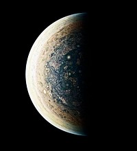 This enhanced-color image of Jupiter&#39;s south pole and its swirling atmosphere. Original from NASA. Digitally enhanced by rawpixel.