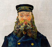 Van Gogh's Portrait of the Postman Joseph Roulin clipart, famous artwork psd, remastered by rawpixel