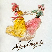 Christmas Dinner Card with Women Dancing (1900) by Battery Park Hotel, Asheville, NYC. Original from The New York Public Library. Digitally enhanced by rawpixel.