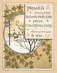 Vintage Christmas Card by <a href="https://www.rawpixel.com/search/l.%20prang?sort=curated&amp;type=all&amp;page=1">L. Prang &amp; Co</a>. Original from The New York Public Library. Digitally enhanced by rawpixel.