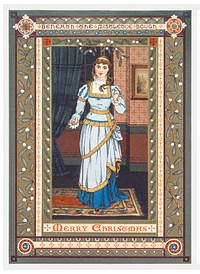 Christmas Cards Depicting Woman (1865&ndash;1899) by <a href="https://www.rawpixel.com/search/l.%20prang?sort=curated&amp;type=all&amp;page=1">L. Prang &amp; Co</a>. Original from The New York Public Library. Digitally enhanced by rawpixel.